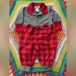 Vintage rainbow tag Gymboree plaid romper size infant/6-12 months